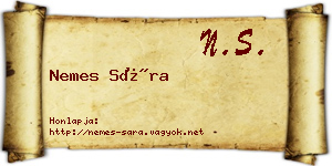 Nemes Sára névjegykártya